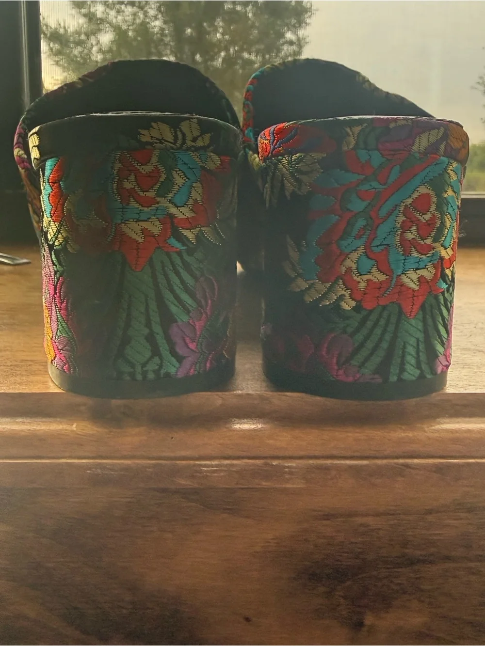 Christian Siriano Floral Brocade Block Heel Mule Slides Size 11 - Picture 6 of 8